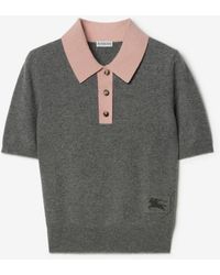 Burberry - Cashmere Blend Polo Shirt - Lyst