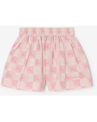 Burberry - Childrens Knight Checkerboard Cotton Shorts - Lyst