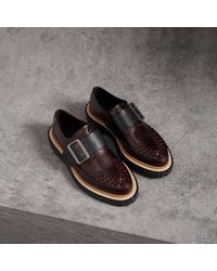 Burberry Woven-toe Leather Shoes - Multicolour