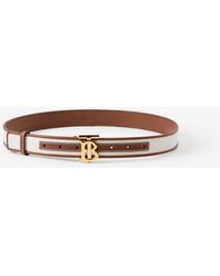 Burberry - Canvas And Leather Tb Belt - Lyst