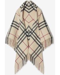 Burberry - Cape aus Wolle in Check - Lyst