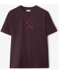 Burberry - Ekd Check Cotton T-Shirt - Lyst