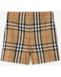 Burberry - Childrens Check Cotton Shorts - Lyst