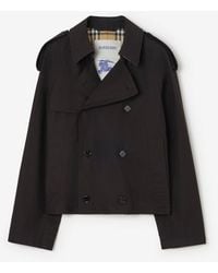 Burberry - Cropped Tropical Gabardine Leadenham Trench Coat - Lyst