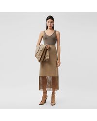 Burberry Logo Detail Rib Knit Technical Cashmere Bodysuit - Multicolour