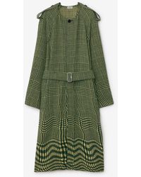 Burberry - Warped Houndstooth Wool Coat - Lyst