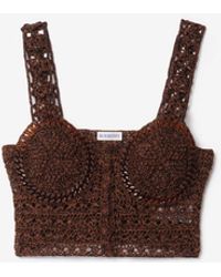Burberry - Cropped Crochet Mouliné Cotton Top - Lyst