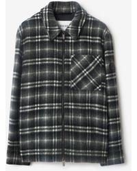 Burberry - Check Wool Overshirt - Lyst