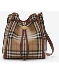 Burberry - Small Check Bucket Bag - Lyst