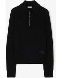 Burberry - Long-Sleeve Cashmere Polo Shirt - Lyst