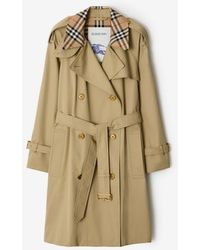 Burberry - Mid-Length Check Collar Castleford Trench Coat - Lyst