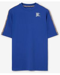 Burberry - Check Trim Jersey T-Shirt - Lyst