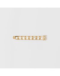Burberry Crystal Monogram Motif Gold-plated Barrette - Metallic