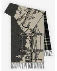 Burberry - Wide River Thames Cashmere Scarf - Lyst