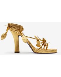 Burberry - Leather Ivy Flora Heeled Sandals - Lyst