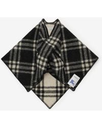 Burberry - Check Wool Scarf Capelet - Lyst