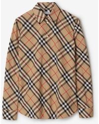 Burberry - Slim Fit Check Cotton Shirt - Lyst