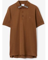 Burberry - Cotton Silk Polo Shirt - Lyst