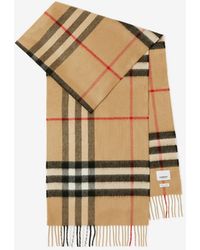 Burberry - Check Cashmere Scarf - Lyst