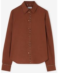 Burberry - Relaxed Fit Check Piping Cotton Shirt - Lyst