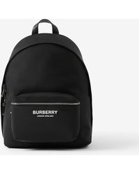 Burberry Sac à dos en nylon avec logo - Noir