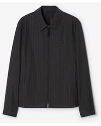 Burberry - Pinstriped Wool Bloomsbury Harrington Jacket - Lyst