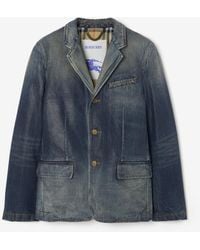 Burberry - Coated Denim Tailored Jacket - Lyst