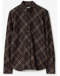 Burberry - Checked Long Sleeved Shirt - Lyst