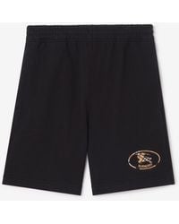 Burberry - Check Knight Stamp Cotton Shorts - Lyst