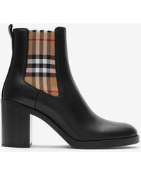 Burberry - Leather Hampstead Heel Boots - Lyst