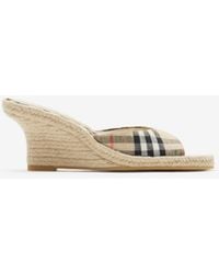 Burberry - Check Mews Espadrille Mules​ - Lyst