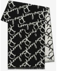 Burberry - Belt Logo Wool Scarf - Lyst
