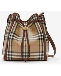 Burberry - Small Check Bucket Bag - Lyst