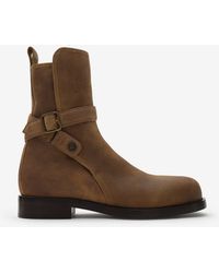 Burberry - Waxed Suede Ledger Boots​ - Lyst