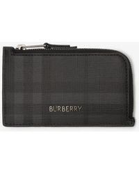 Burberry - City Check Zip Card Case - Lyst