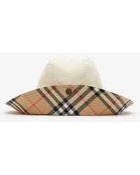 Burberry - Check Brim Tropical Gabardine Hat - Lyst