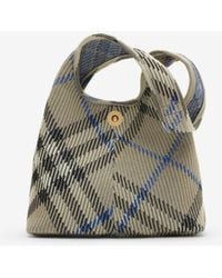 Burberry - Small Check Knitted Shoulder Bag - Lyst