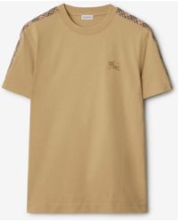 Burberry - Check Trim T-Shirt - Lyst