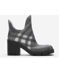 Burberry - Check Rubber Marsh Heel Boots - Lyst