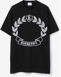 Burberry - T-shirt en coton à écusson feuille de chêne - Lyst