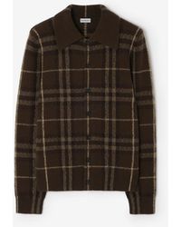 Burberry - Check Cashmere Cardigan - Lyst