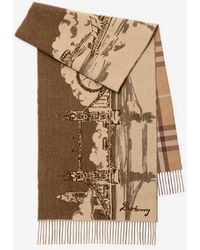 Burberry - Wide River Thames Cashmere Scarf - Lyst