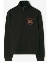 Burberry - Knight Check Cotton Half-Zip Sweatshirt - Lyst