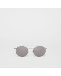 burberry trench collection round frame sunglasses