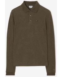 Burberry - Long-Sleeve Wool Cotton Polo Shirt - Lyst