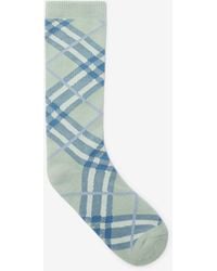 Burberry - Check Cotton Blend Socks - Lyst