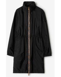Burberry - Long Checker-Tape Nylon Parka - Lyst