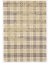 Burberry - Wide Ekd Check Wool Silk Scarf - Lyst