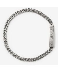 Burberry - Engraved Check Chain Bracelet - Lyst