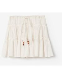 Burberry - Check Cotton Voile Skirt - Lyst